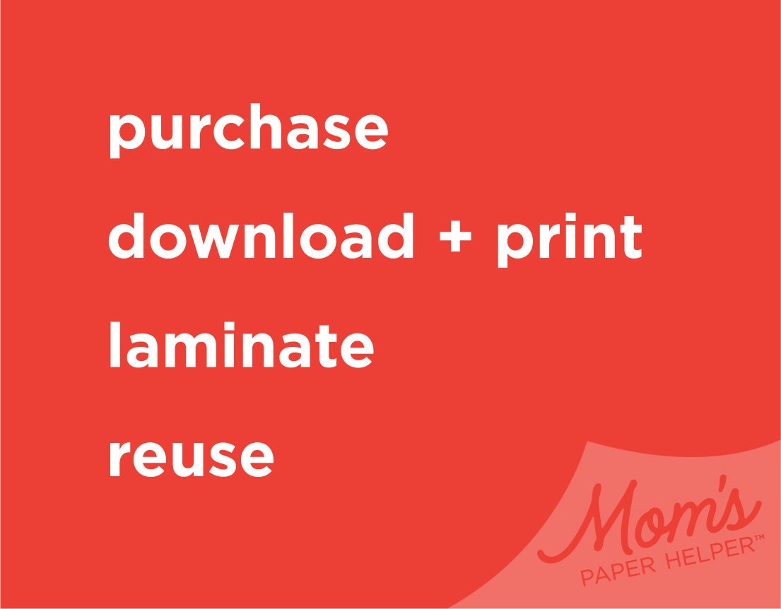 Printable Daily Chore Chart Etsy
