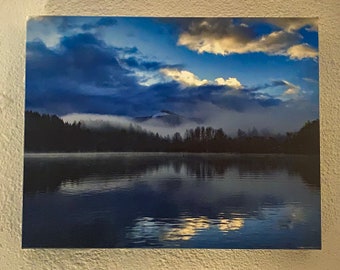Sunrise on Mineral Lake, Washington, Pacific Northwest - Wrapped Canvas Photo