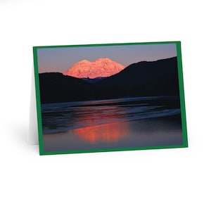 Cartes de vœux de réflexion hivernale du mont Rainier (paquet de 5)
