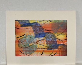 Mixed media on paper: ‘Orange wave 2024’