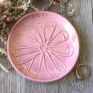 Flower Jewelry Dish, Nana, Ring Dish, Pink, Gift for Her, IN STOCK