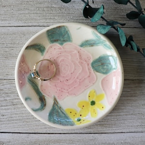 Ring Holder, Ring Dish, Flower dish, Rose, Floral, Gift for Her, Gift Boxed, IN STOCK
