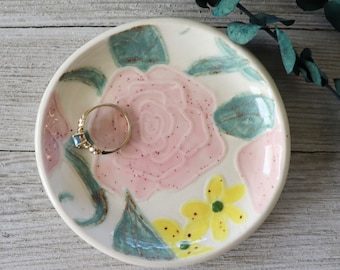 Ring Holder, Ring Dish, Flower dish, Rose, Floral, Gift for Her, Gift Boxed, IN STOCK