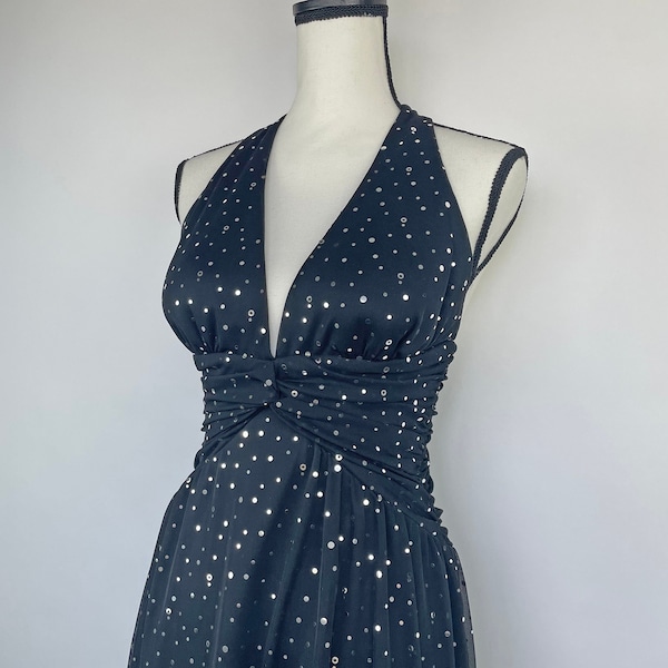 Vintage Black Halter Neck Dress