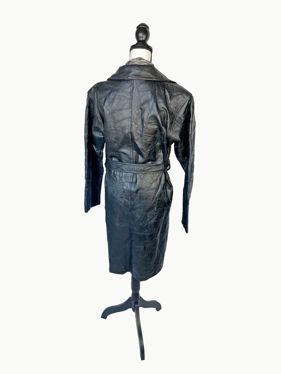 S Heavyweight Leather Trench Coat with Belt - image 4