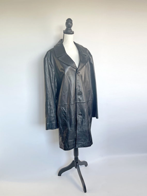 XL Heavyweight Leather Trench Coat - image 5