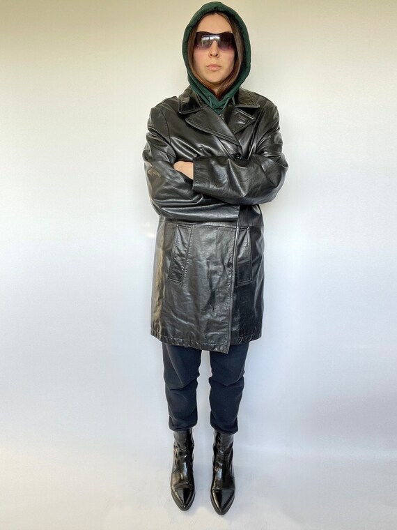 XL Heavyweight Leather Trench Coat Gem