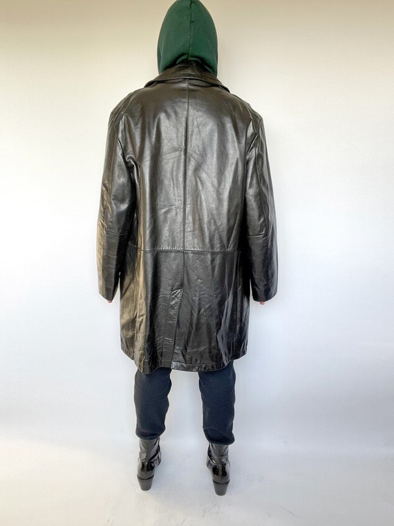 XL Heavyweight Leather Trench Coat - image 3