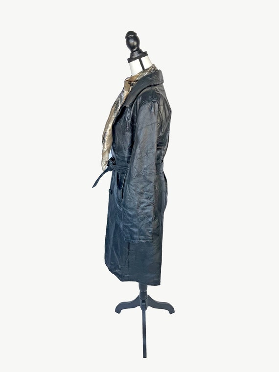 S Heavyweight Leather Trench Coat with Belt - image 3