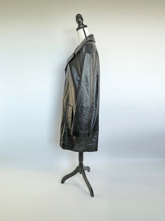 XL Heavyweight Leather Trench Coat - image 4