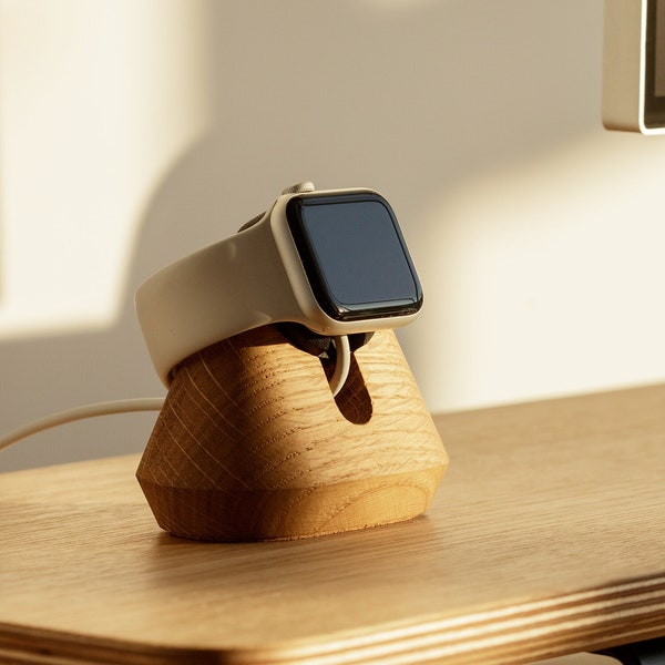 Wooden Apple Watch Stand, Magnetic Stand for Apple Watch, Multifunctional charging dock, gift for him