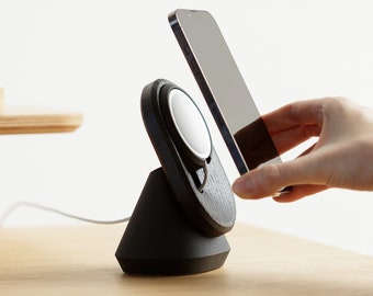 Wooden MagSafe iPhone Stand: Ergonomic Charging Dock for iPhone 12-15
