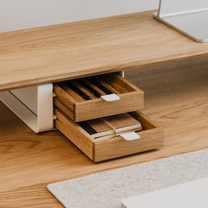 Modular Wooden Desk Drawers: Black Base, Oakywood Compatible - Etsy