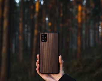 Walnut Wood Samsung Case: Slim Protective Cover, A Series