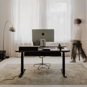 Oakywood Handmade Solid Wood Standing Desk: Electric Adjustable Height