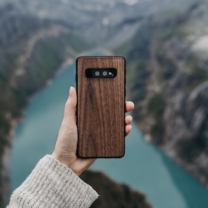 Custodia in legno ultra sottile per Samsung Galaxy S10/S20/S10+/Note10/ 10+/ S20/ S20+/ S20 - Custodia protettiva in legno rigido sottile per la serie S10, custodia minimalista