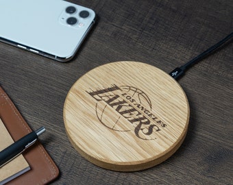 Personalized Wood Wireless Charger by Oakywood, Minimalist custom name engraving, Wooden wireless charger, Home office gifts for him