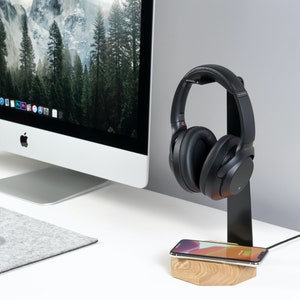 Personalized Gifts 2 in 1 Headphone Stand & Wireless Charger for iPhone X/Xs/11/12/13/14, Samsung S8/S9/S10/S20, Custom Gift image 5