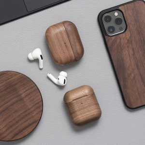 Wooden AirPods Case, Real Wood Slim Protective Apple Earpods Cover, Birthday Gift for Him,   Minimalist AirPods Case,  Gift