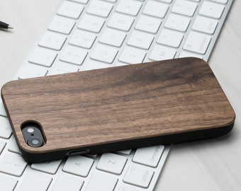 iPhone 11 X 7 8 SE plus wood case, wooden phone cover, real wooden case, walnut sleeve, gift for him, minimalist iPhone case