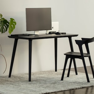 Handmade Solid Wood Desk: Mid-Century Modern Home Office