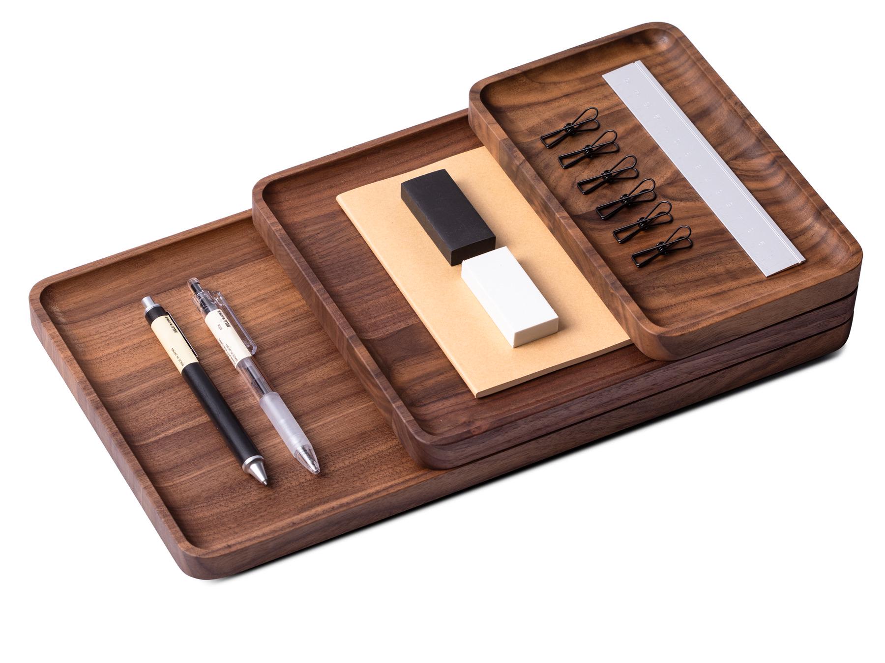 Oakywood Wooden Catchall Tray Bundle: Minimalist Desk Organizer - Etsy