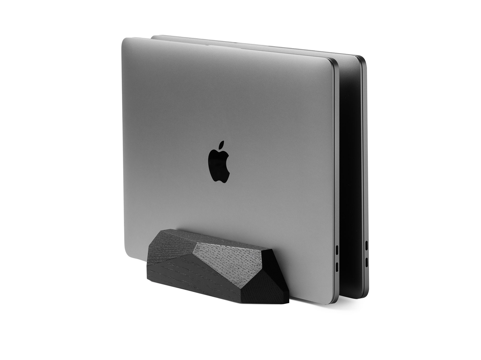 Oakywood Dual Laptop Stand Wood, Vertical Adjustable MacBook