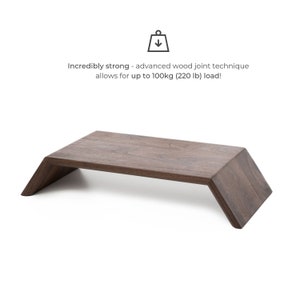 Real Wood Monitor Stand, Riser iMac Stand Computer Display Stand, Solid Wood Desk Shelf Support, Home Office, Gift for Him, Desk Accessories image 7