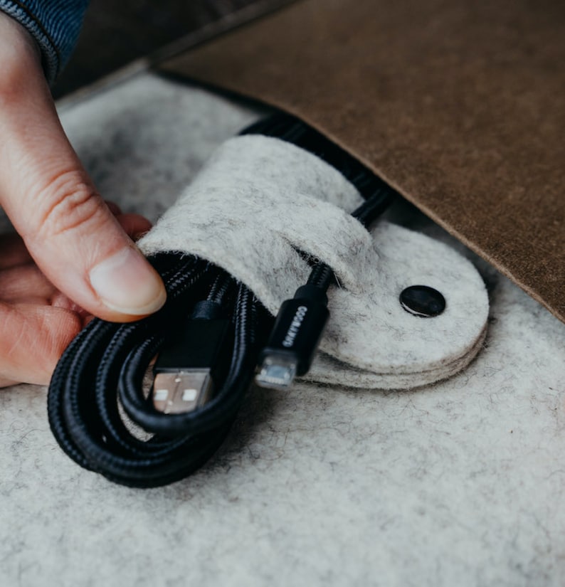 Set of 3 Felt Cord Organizers Desk Cord Organizer Cord Ties Etsy