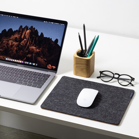 Felt And Cork Mousepad Designer Large Big Mousepad Wool Etsy