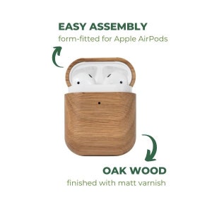 Wooden AirPods Case, Real Wood Slim Protective Apple Earpods Cover, Birthday Gift for Him, Minimalist AirPods Case, Gift image 8