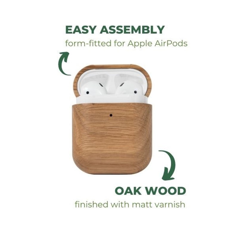 Wooden AirPods Case, Real Wood Slim Protective Apple Earpods Cover, Birthday Gift for Him, Minimalist AirPods Case, Gift image 8