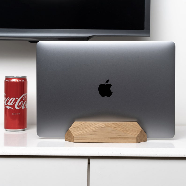 Laptop Stand Wood Macbook Holder Docking Station Vertical Etsy Canada