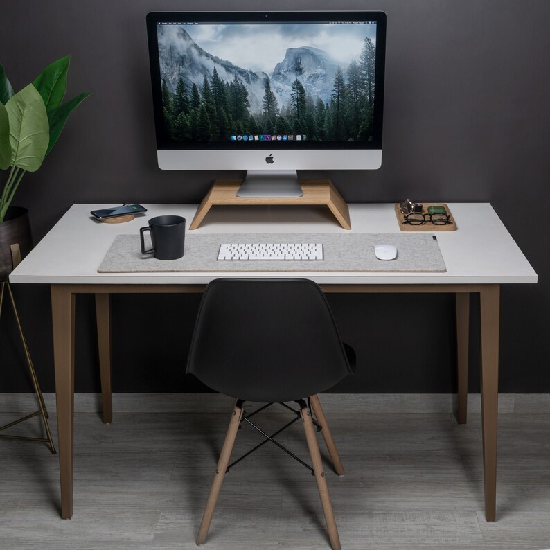 Felt and Cork Desk Mat laptop mat extra large desk pad wool Etsy