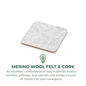 Felt and Cork Coaster Set, coaster set of 4, non slip cup drink coasters, office desk accessories, natural cork coasters set, work from home zdjęcie 6