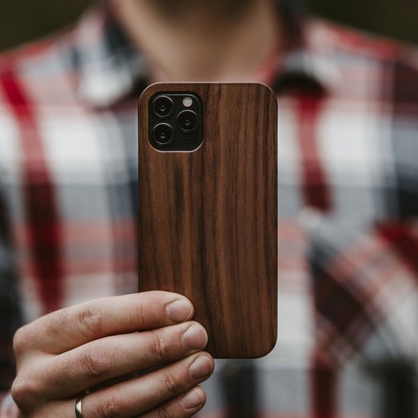 Wooden iPhone 11 12 case, Real Wood iPhone 11 12 Pro Max Cover, iPhone Protective Case from Wood, Birthday Gift for Him