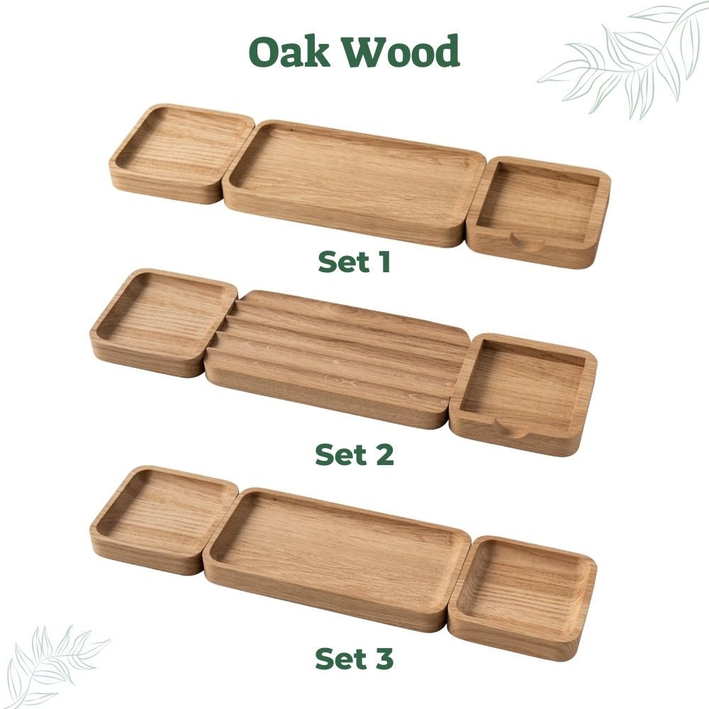Set of 6 Oakyblocks, Desk Organizer, Wooden Desk Organization Set