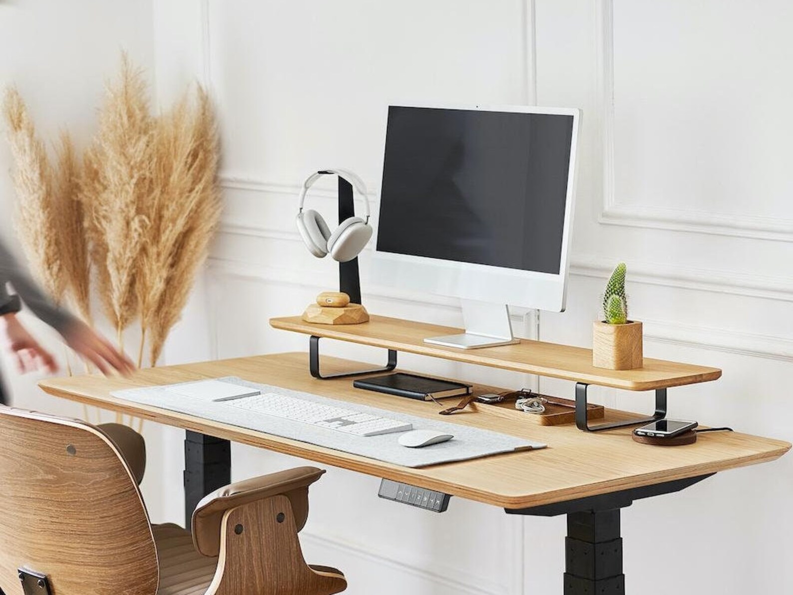 Oakywood Solid Wood Standing Desk Sitting to Standing Desk Etsy UK