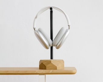 Personalized Wooden Headphone Stand, Audiophile Gift For Him, Office Desk Accessories, Music Lover Gift, Gifts For Men, Home Office