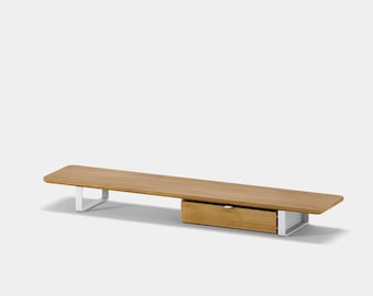 Oakywood Desk Shelf Bundle - Monitor Stand with Drawer for Organized Workspace