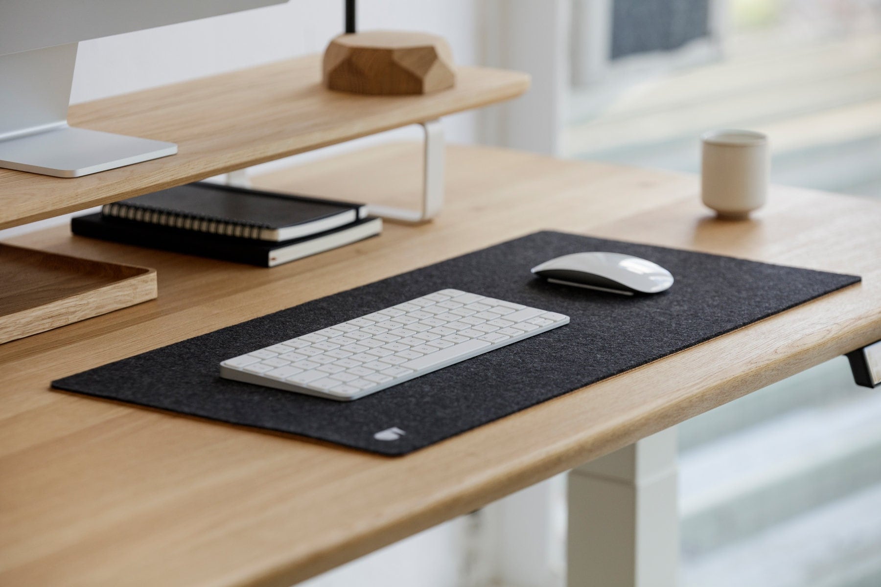 Oakywood Felt and Cork Keybord & Mouse Mat Pad – Office Desk Accessories  for Men & Women – Work from Home Accessories – 100% Merino Wool & Cork 