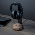 Personalized Headphone Stand & Wireless Charger: Oak or Walnut Wood