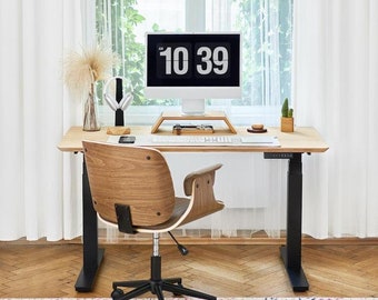 Handgefertigter Stehpult, Höhenverstellbarer Schreibtisch, Sitzen zum Stehpult, Schreibtisch aus Sperrholz furniertes Holz, Retro Home Office Schreibtisch, Schreibtisch