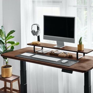 Handmade Standing Desk, Adjustable-Height Desk, Sitting to Standing Desk, Plywood Veneered Wood Desk, Retro Home Office Desk, Electric Desk image 4