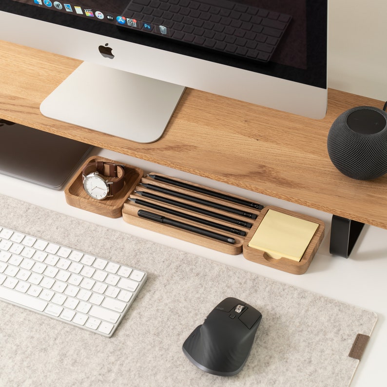 Set of 3 Oakyblocks Desk Organization Set Wooden Desk - Etsy