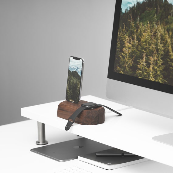 Oakywood iPhone Apple Watch Charging Station Solid Wood Charger