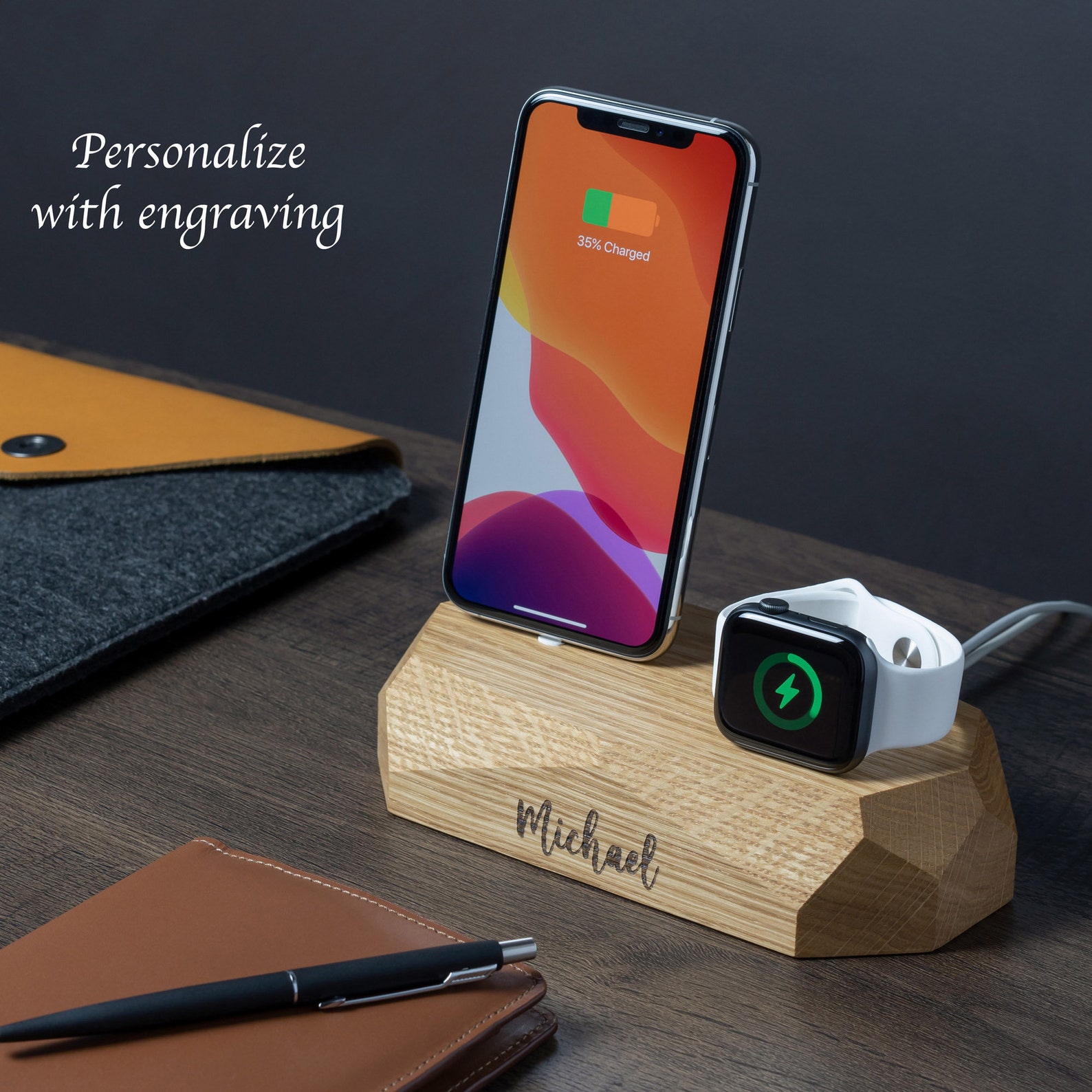 Charging Station Iphone Apple Watch Docking Station Apple Etsy