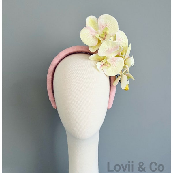 Women’s/ Girls - Pink & yellow headband- fascinator- headpiece- headwear- races- wedding