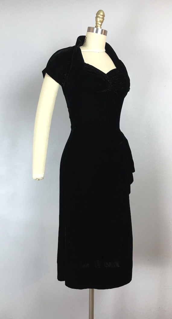 vintage 1940s black rayon velvet dress vintage got