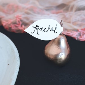 Rosa oro pera calligrafia personalizzata matrimonio segnaposto